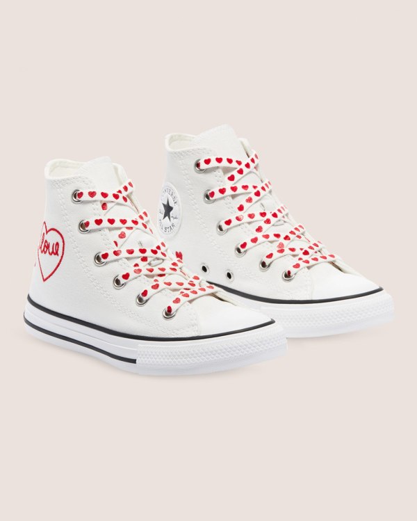 Converse Chuck Taylor All Star Street Love Thread Hvide Sko Danmark - Converse Høje Sneakers Børn -